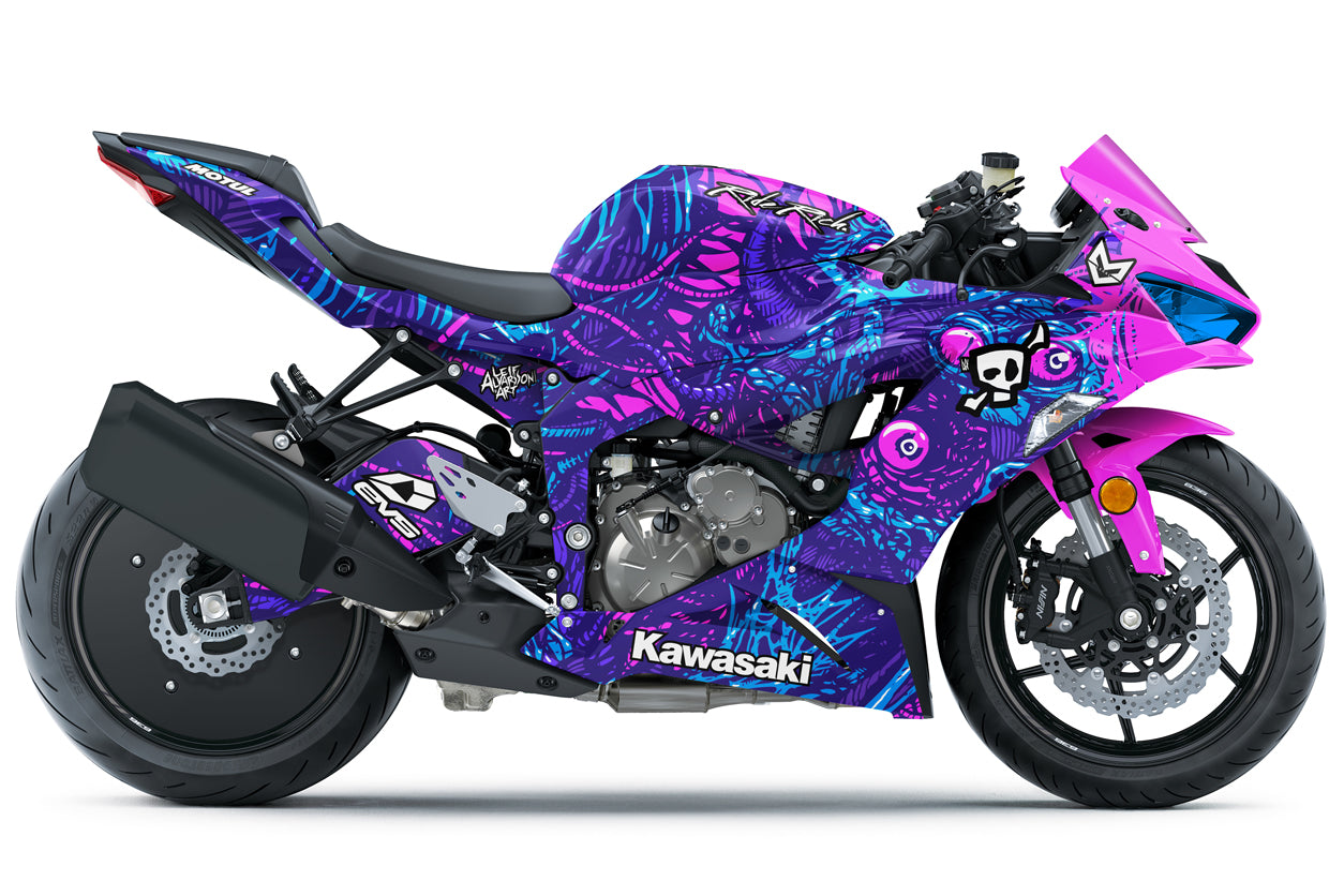 オートバイ > motorcycle graphics > motorcycle wrap > motorcycle wraps > pink_wrap > monster wrap > motorcycle livery > kawasaki ninja > leif alvarsson art > Street Bike Graphics