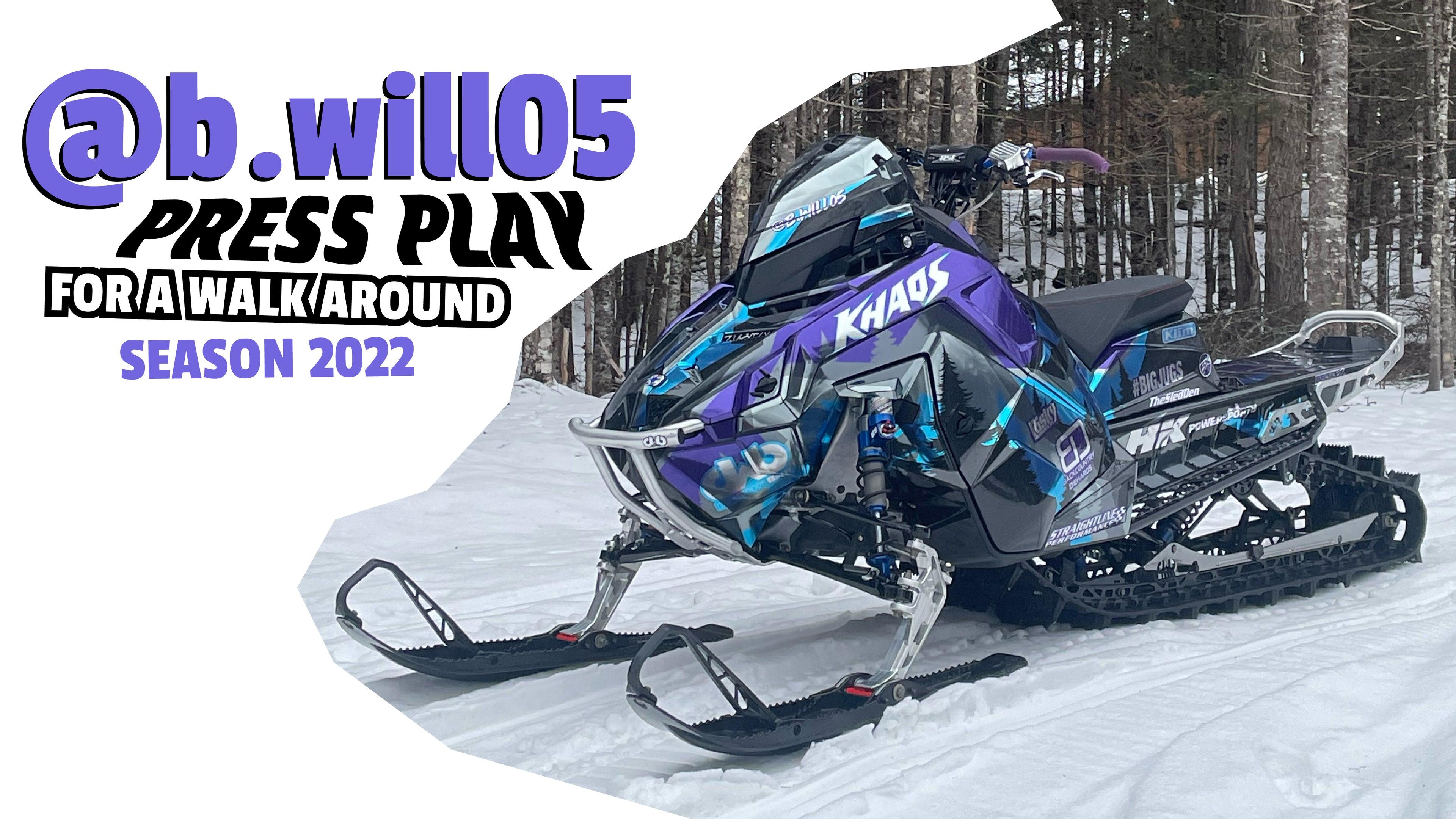 Load video: walk around video showcasing a fresh purple wrapped polaris khaos with a sled wrap from arcticfx graphics.