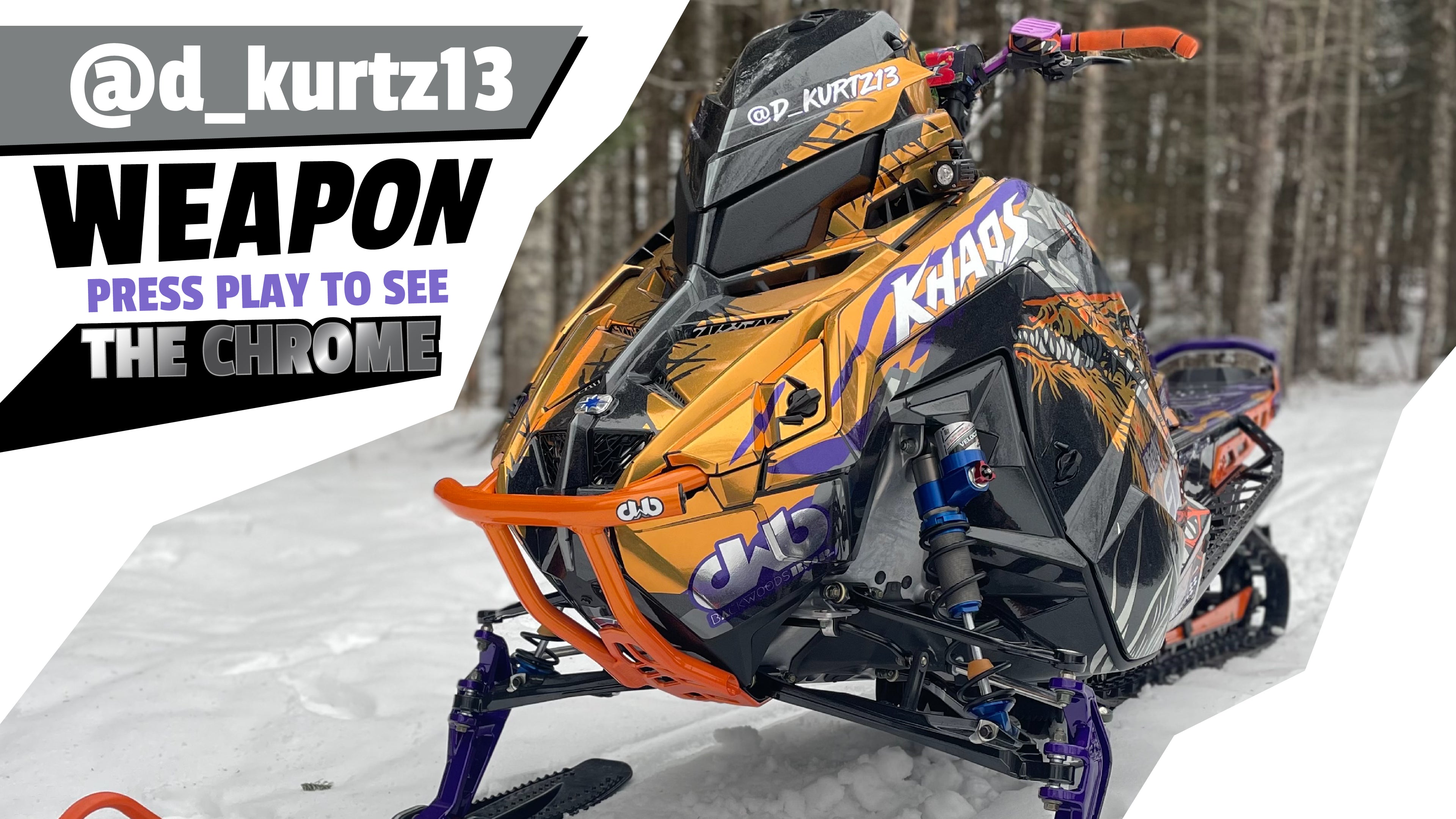 Load video: Chrome wrap finish on a polaris khaos with a sled wrap from ArcticFX Graphics illustrated by Leif Alvarsson