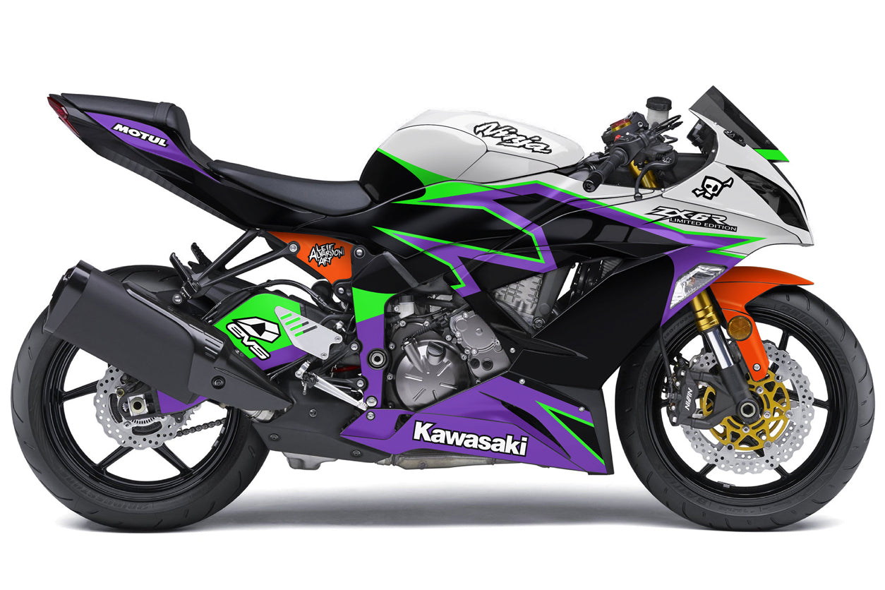 Kawasaki Ninja ZX-6R Wrap With Sample Logos