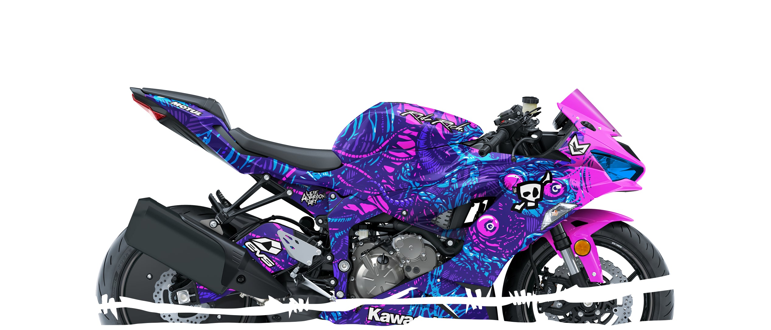 motorcycle graphics > kawasaki ninja > zx6r > stunt bike > vector graphics