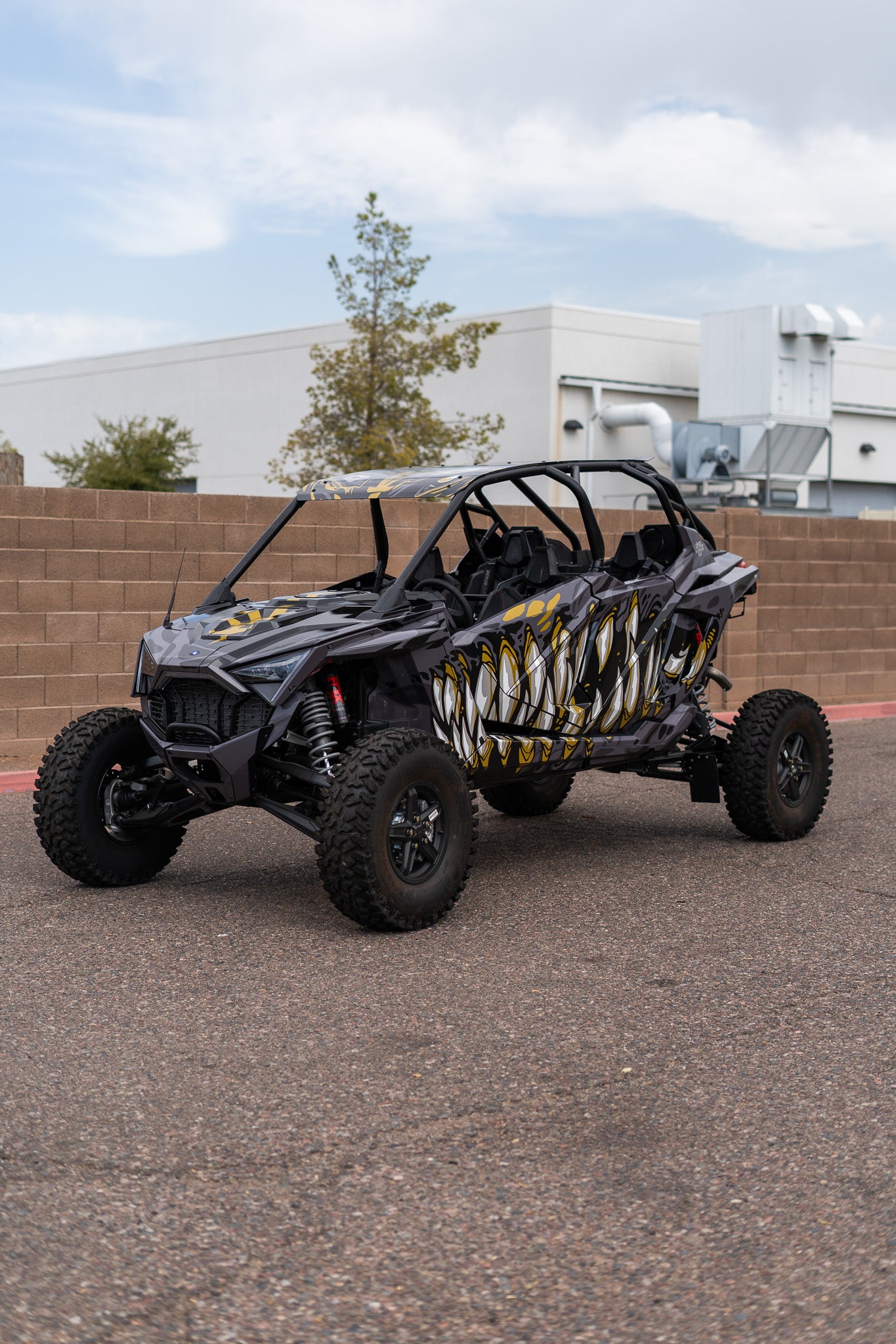 Utv Shark Mouth Wrap Design on a Polaris RZR Pro XP 4 doors