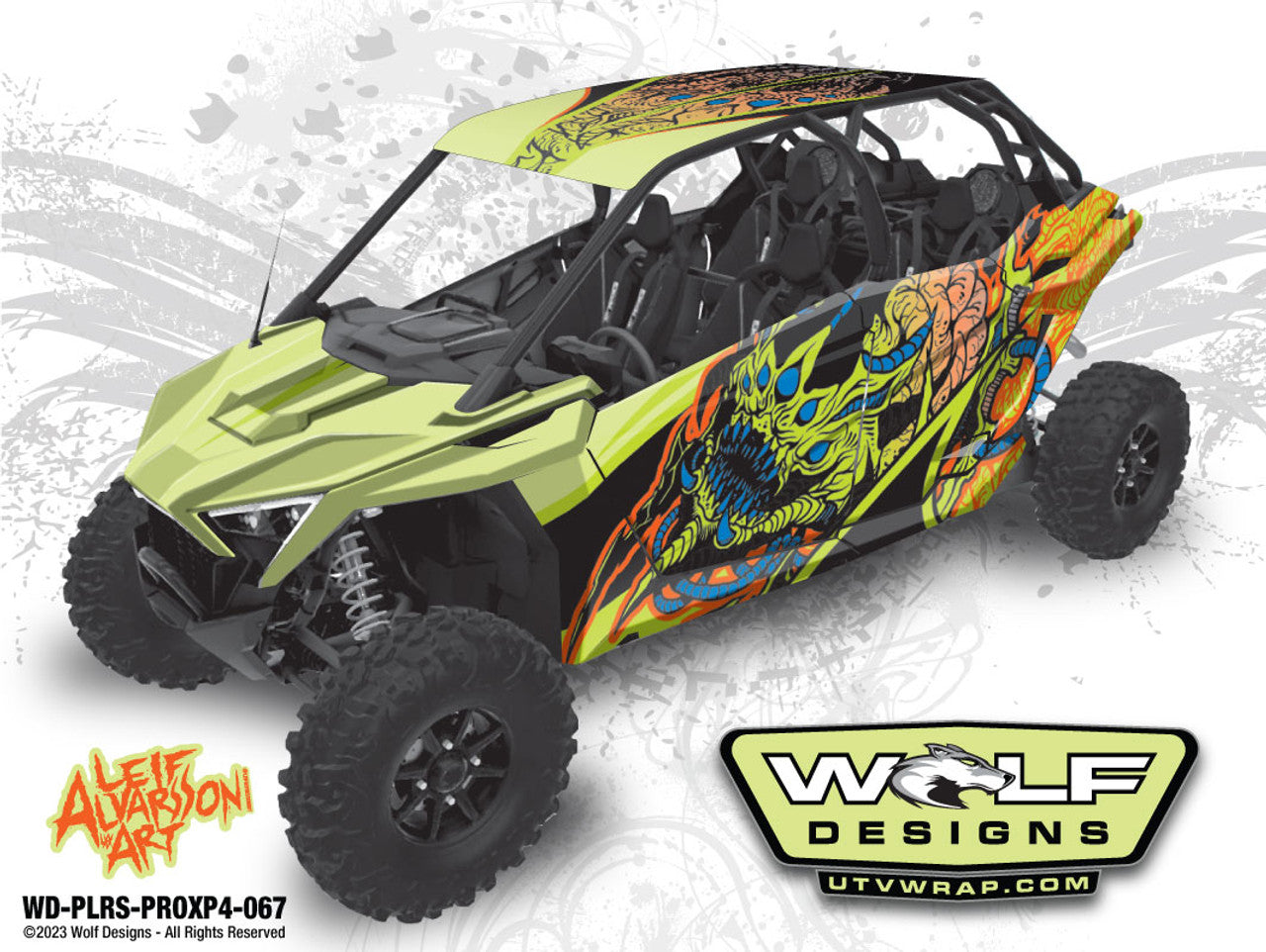 Utv alien wrap design on a Polaris RZR Pro XP 4 doors