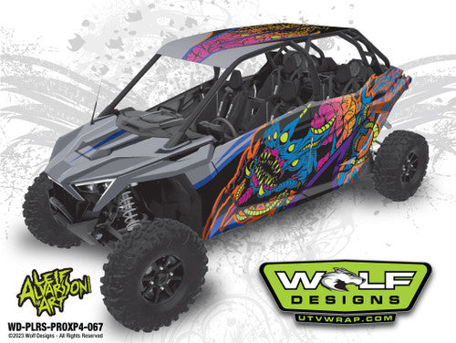 Utv alien wrap design on a Polaris RZR Pro XP 4 doors