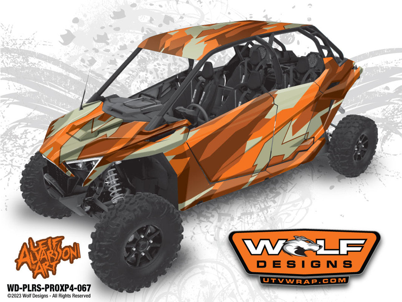 Utv camo wrap design on a Polaris RZR Pro XP 4 doors